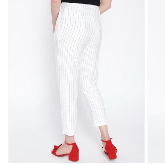 MANGO White & Black Regular Fit Striped Trousers - M - Picture 3 of 16
